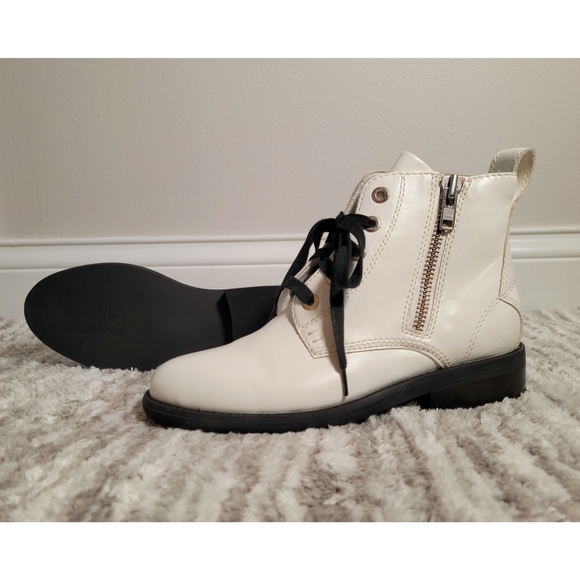 Abound Ankle White Boots with Black Laces and Soles - Picture 4 of 5